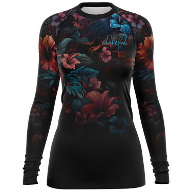 Chokefish™ Long Sleeve Rashguard Floral Woman's Shirt-004